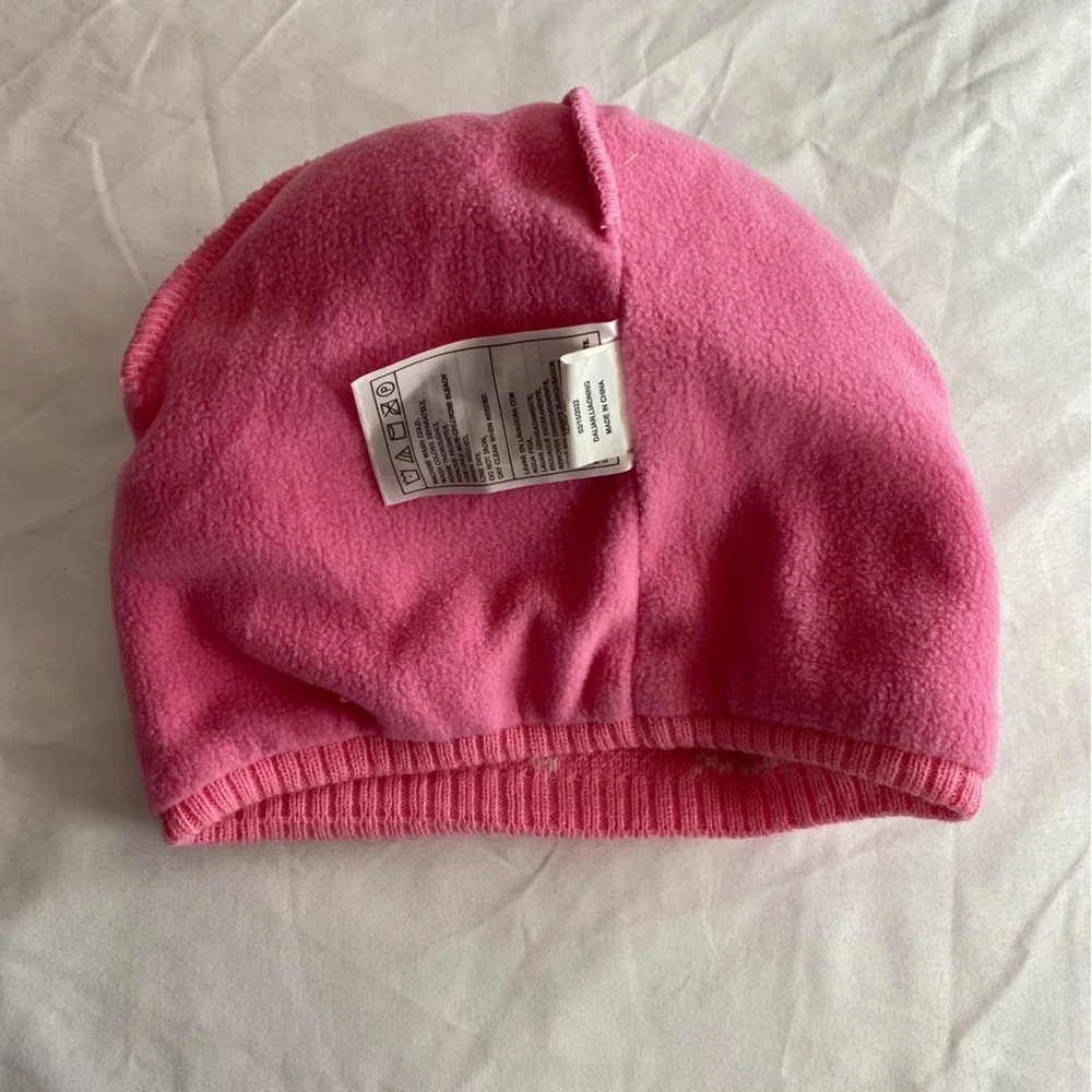 Snozu Pink and White Snowflake Beanie for Kids
